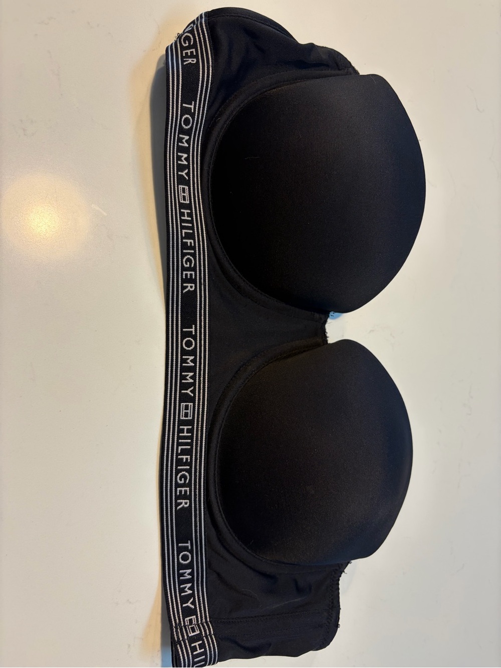 Tommy Hilfiger Black Strapless Bandeau with Branded Elastic